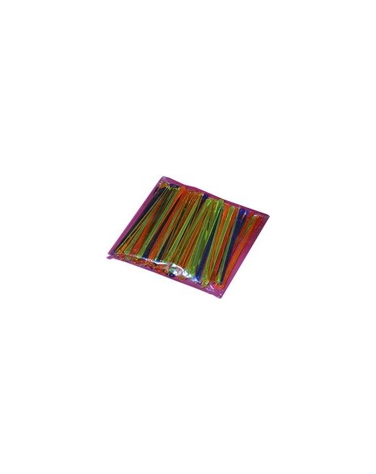 Palillos plástico 8cm multicolor, 100u