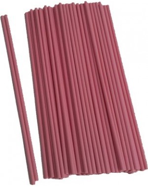 Palo plástico rosa 25cm x 5mm, 100u