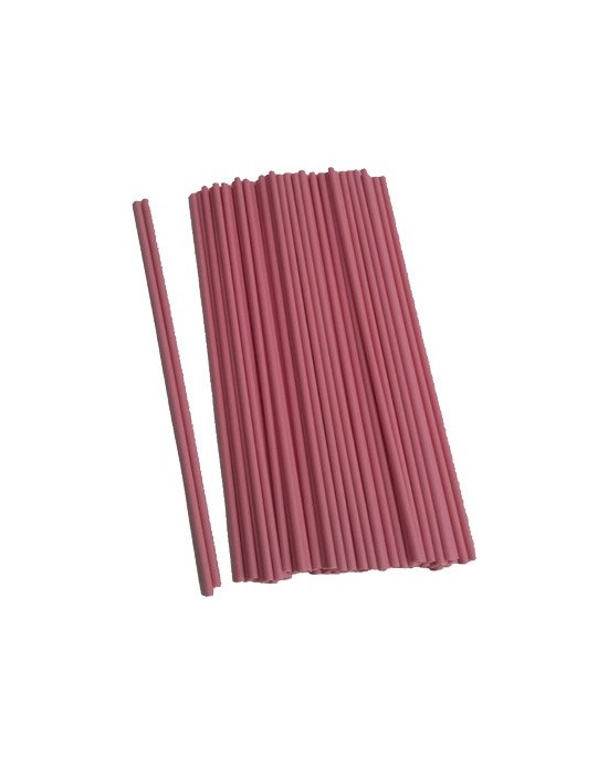 Palo plástico rosa 25cm x 5mm, 100u