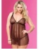 Babydoll Corazones Negro [3X-4X]