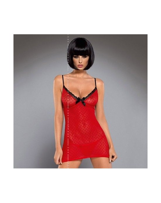 Chemise Truelove + Tanga [S/M] [Rojo]