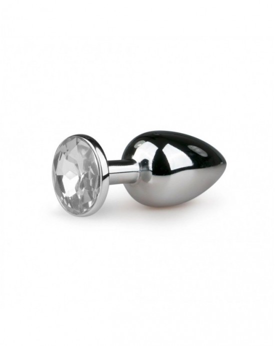 Plug Anal Metalico Mediano [Cristal Blanco]
