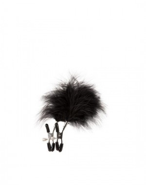 Pinzas para pezones con plumas