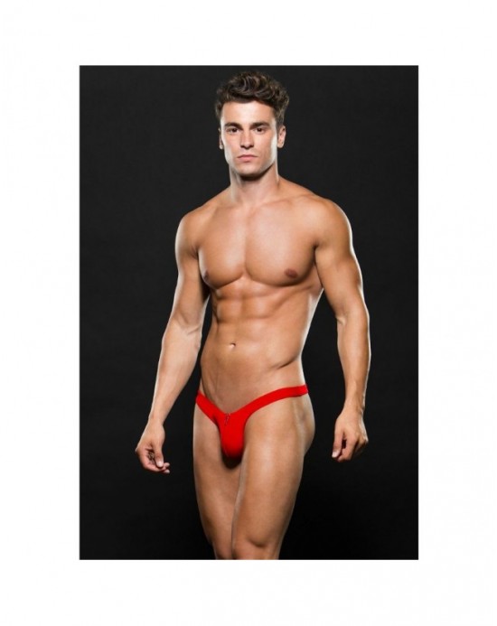Tanga Cremallera Vertical [Rojo] [L/XL]