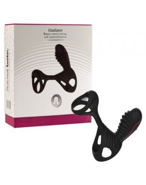 Funda Pene Vibradora y Mando Gladiator [Negro]