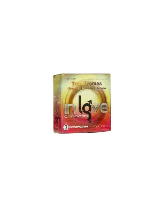Condones inLove fresa, banana, choco [3und]