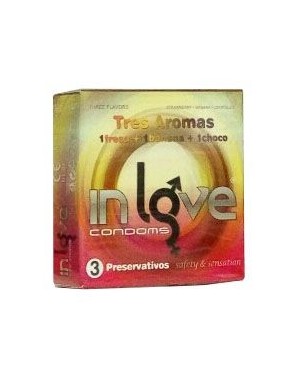 Pack 24 Condones inLove fresa, banana, choco [3und]