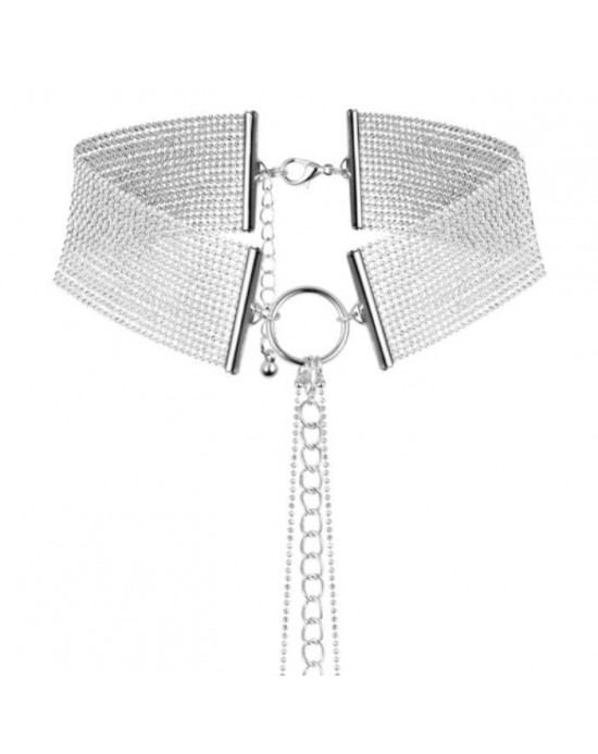 MAGNIFIQUE COLLAR DE CADENAS METÁLICAS PLATEADO