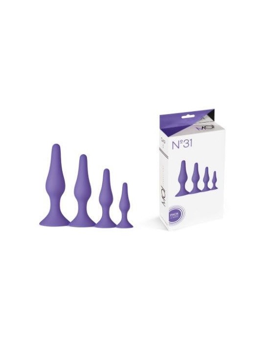 Kit 4 Plug Anales con Ventosa Nº31 [Lila]