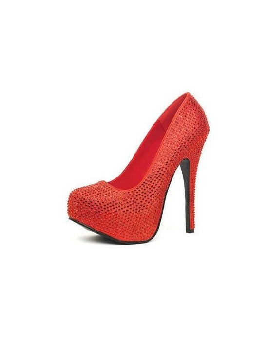 Zapatos Bombshell Pump con Strass [Rojo] [Talla6]