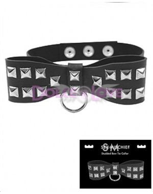 Studded Bow Tie Collar, S&M