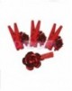 Pinzas con flor roja, 12u
