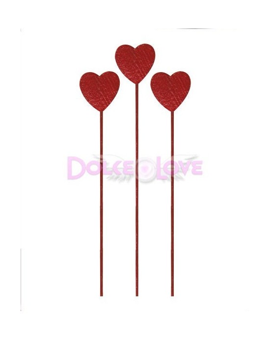 Pincho Madera con Corazón, Rojo, 12u