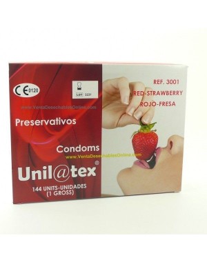 Preservativos Rojos sabor fresa-Unilatex [144 unidades]