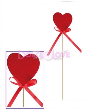 Pincho Madera con Corazón Fieltro, 12u