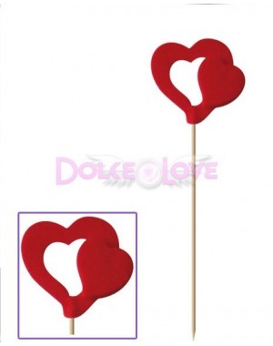 Pincho Madera con Corazón Fieltro Abierto, 12u