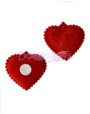 Corazón Tela con Adhesivo, 12u