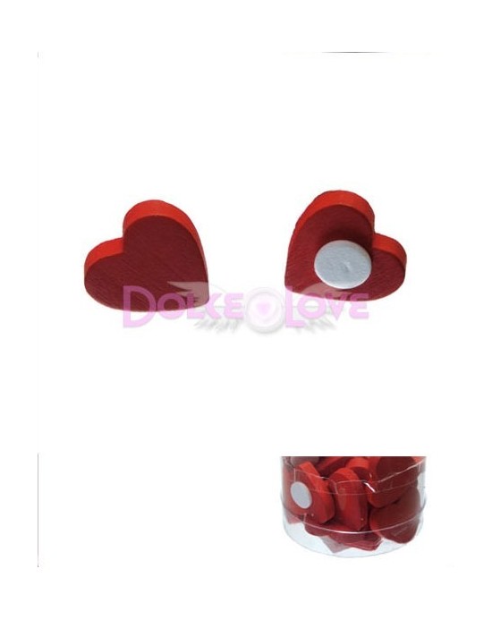 Corazón Madera con Adhesivo, 24u