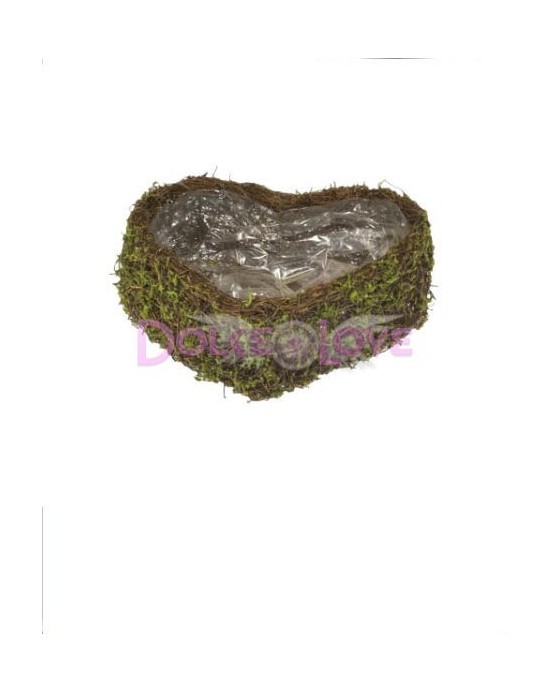 Cesto corazón Rattan, 2u